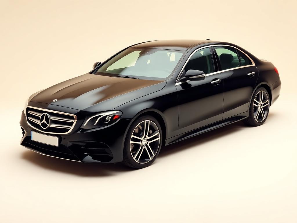 Schwarze Mercedes E-Klasse Limousine für den Flughafentransfer Wien